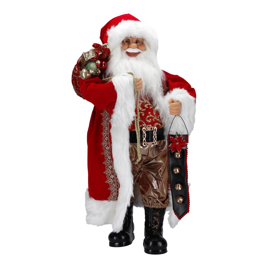 TIMSTOR Babbo Natale con Regali Santa Claus 63cm Rosso Tessuto Decorazione Natalizia