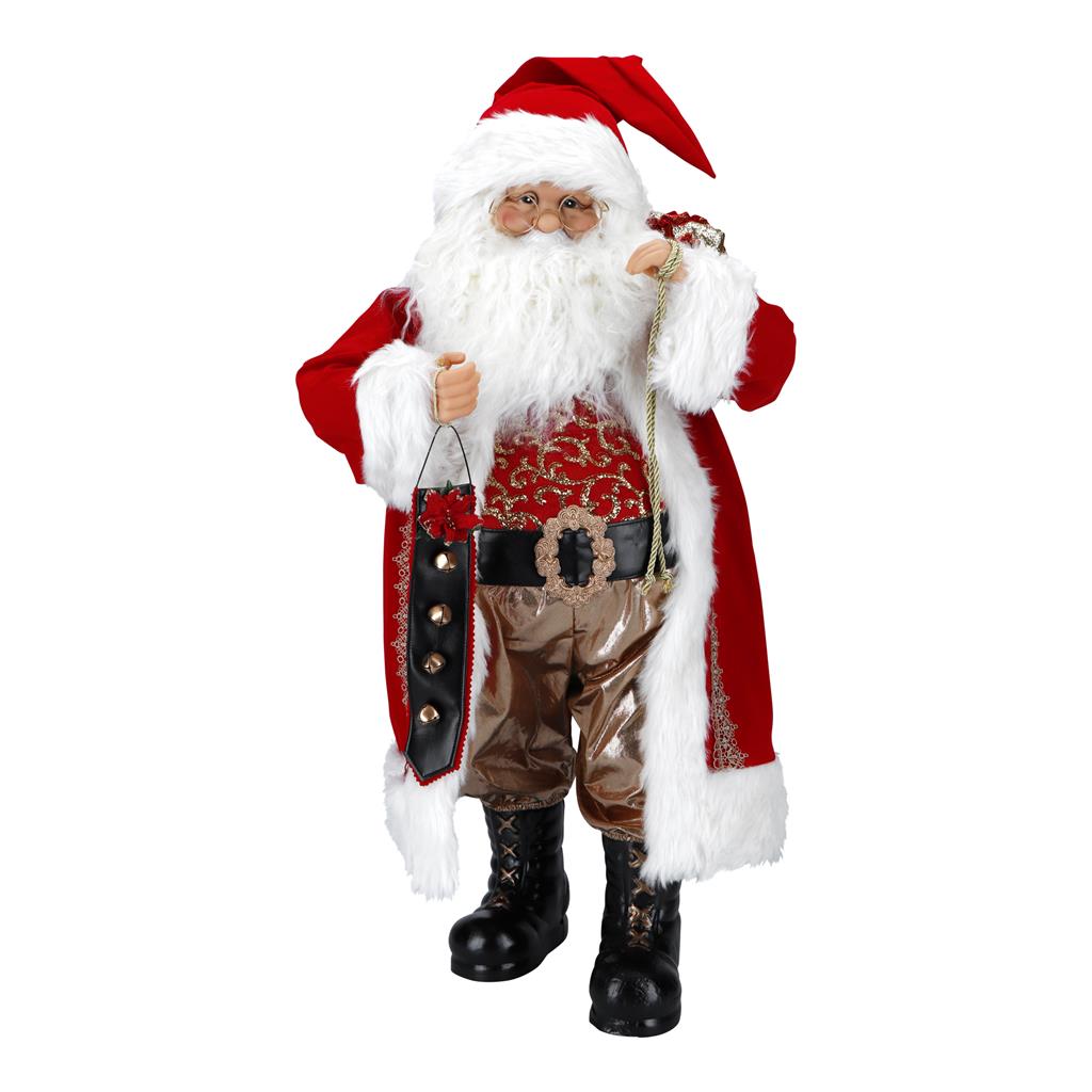TIMSTOR Babbo Natale con Regali Santa Claus 82cm Rosso Tessuto Decorazione Natalizia