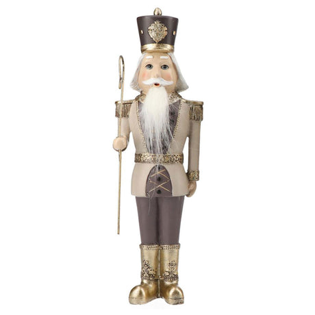 TIMSTOR Soldatino Schiaccianoci di Natale Beige Marrone 31cm Poliresina