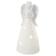 MASCAGNI CASA Angelo di Natale con LED Decorazione Natalizia 24cm Ceramica Bianco