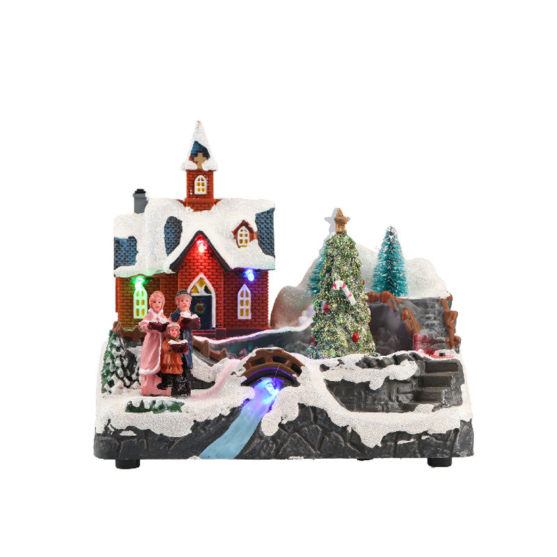 TIMSTOR Village Scene Christmas Landscape Animated Christmas Decoration 14.5cm LED