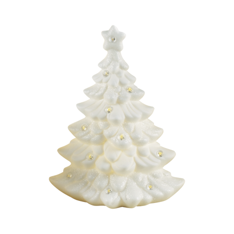 MASCAGNI CASA Abete Albero di Natale in Porcellana con LED 19cm Bianco
