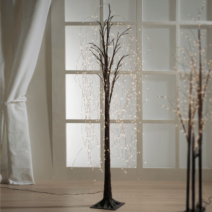 MASCAGNI CASA Albero di Natale Faggio con 540 Luci LED 160cm Metallo Marrone