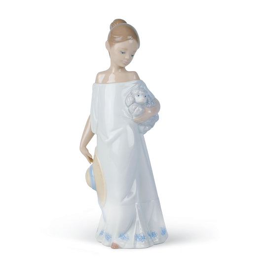 NAO Figura Statuina Bambina Insieme in Campagna 21cm Porcellana