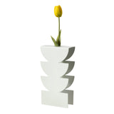 ARTI & MESTIERI Vaso Portafiore Decorativo Memphis Bianco Marmo 25x12,5cm