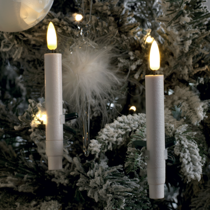 MASCAGNI CASA Set 10 Candele per Albero di Natale a LED 13cm Bianco