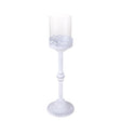 BIANCHI DINO Candeliere Candelabro Singolo Liberty 42cm Metallo Bianco Antico