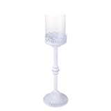 BIANCHI DINO Candeliere Candelabro Singolo Liberty 42cm Metallo Bianco Antico