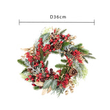BIANCHI DINO Wreath Garland with Synthetic Berries 36cm Red Gold