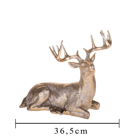 BIANCHI DINO Renna Seduta 36x35,5cm Oro Resina Decorazione Natalizia