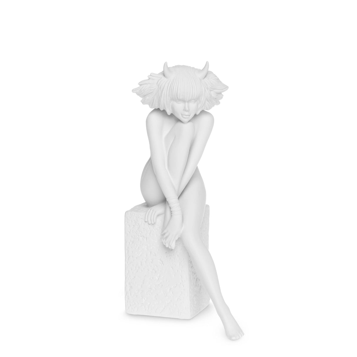 CHRISTEL by Sommer Figura Statuetta Zodiaco Toro 23cm Bianco Poliresina