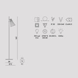 KARTELL K-LUX Lampada da Terra Piantana Grigio Fumè 165cm Acciaio PMMA