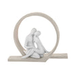 Scultura innamorati Bongelli Preziosi in marmorino color nocciola 15 cm