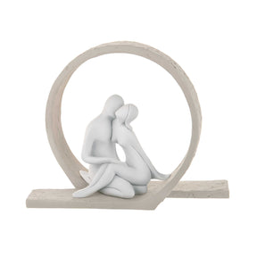 Scultura innamorati Bongelli Preziosi in marmorino color nocciola 15 cm