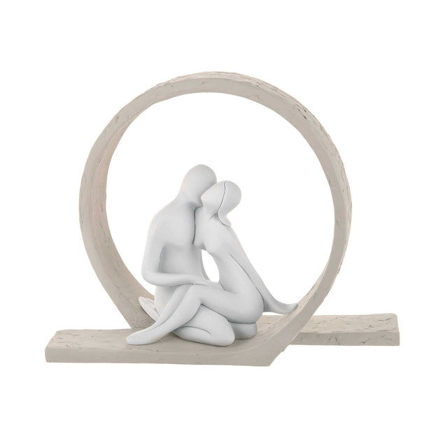 Scultura innamorati Bongelli Preziosi in marmorino color nocciola 15 cm