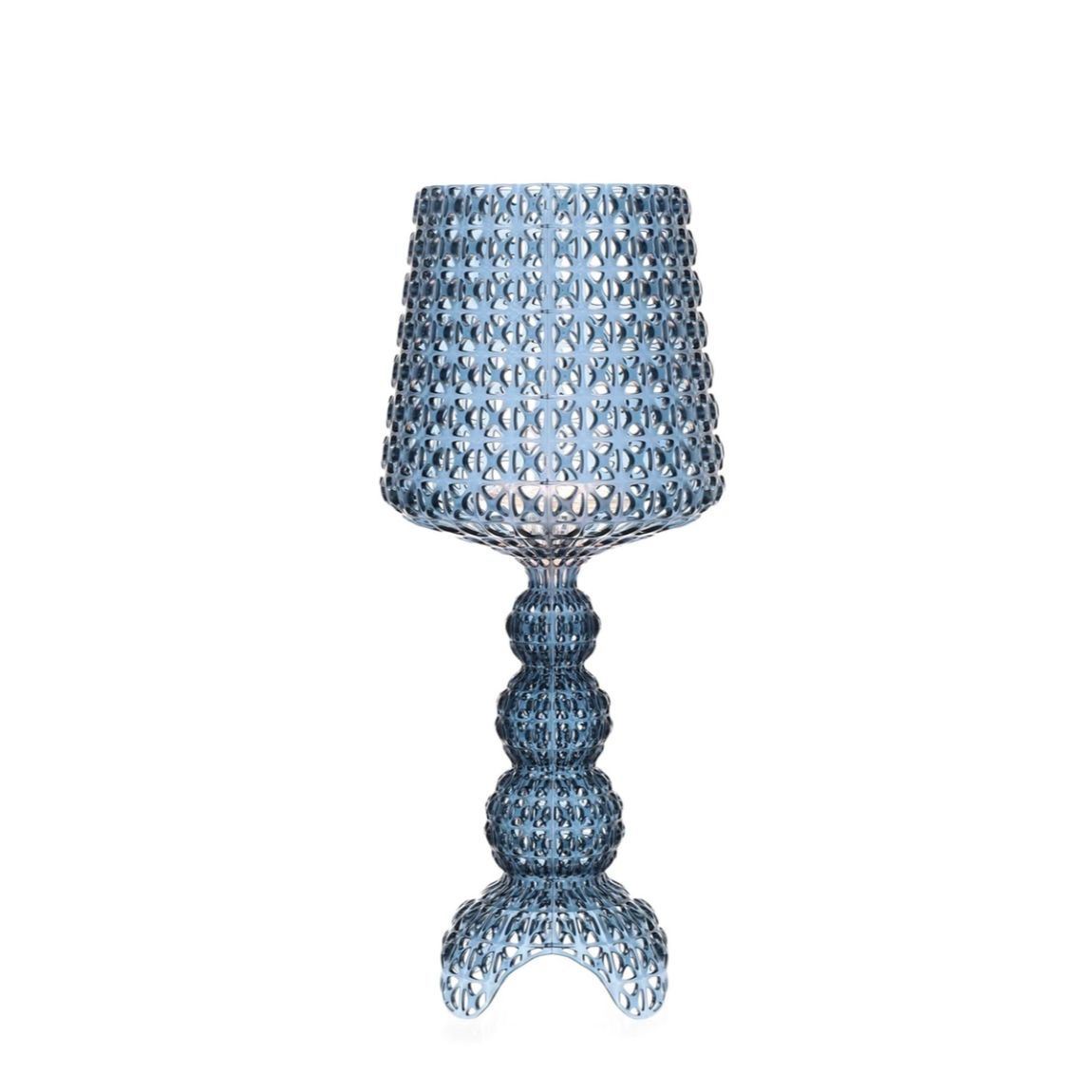 KARTELL Mini Kabuki Lampada da Tavolo Azzurro 70cm Policarbonato 2.0