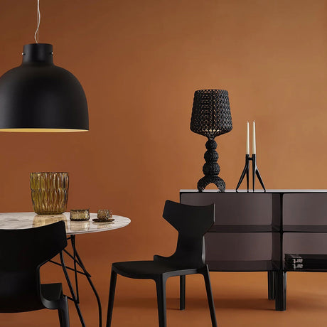 KARTELL Mini Kabuki Lampada da Tavolo Nero 70cm Policarbonato 2.0
