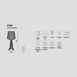 KARTELL Mini Kabuki Lampada da Tavolo Nero 70cm Policarbonato 2.0