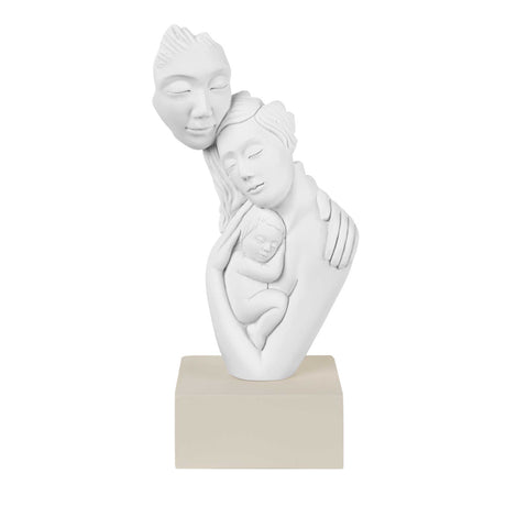 BONGELLI PREZIOSI Scultura da Tavolo Moderna in Marmorino Famiglia Nocciola 20cm Natività