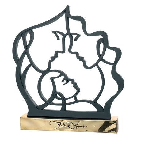 BONGELLI PREZIOSI Natività Famiglia Fili d'Amore 28x30cm Nero Base Oro
