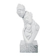 BONGELLI PREZIOSI Figura Statua Moderna Famiglia Nascita 27cm Bianco Base Argento Marmorino