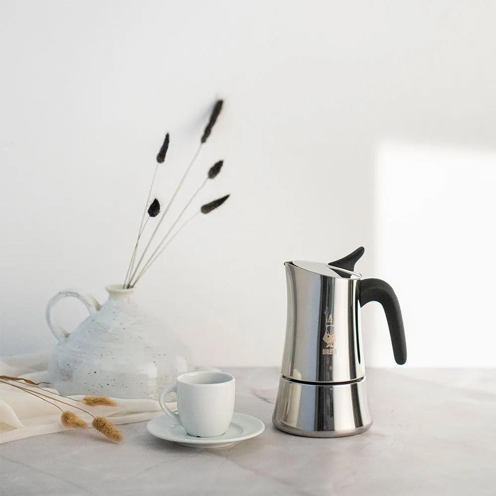 BIALETTI Moon Exclusive Caffettiera Moka 4 Tazze Acciaio Inox