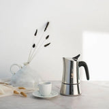 BIALETTI Moon Exclusive Caffettiera Moka 4 Tazze Acciaio Inox