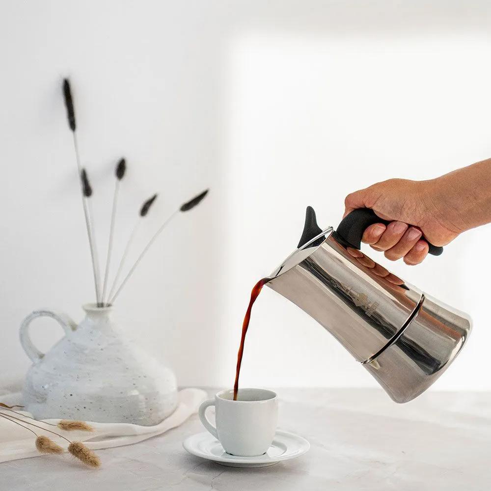 BIALETTI Moon Exclusive Caffettiera Moka 4 Tazze Acciaio Inox