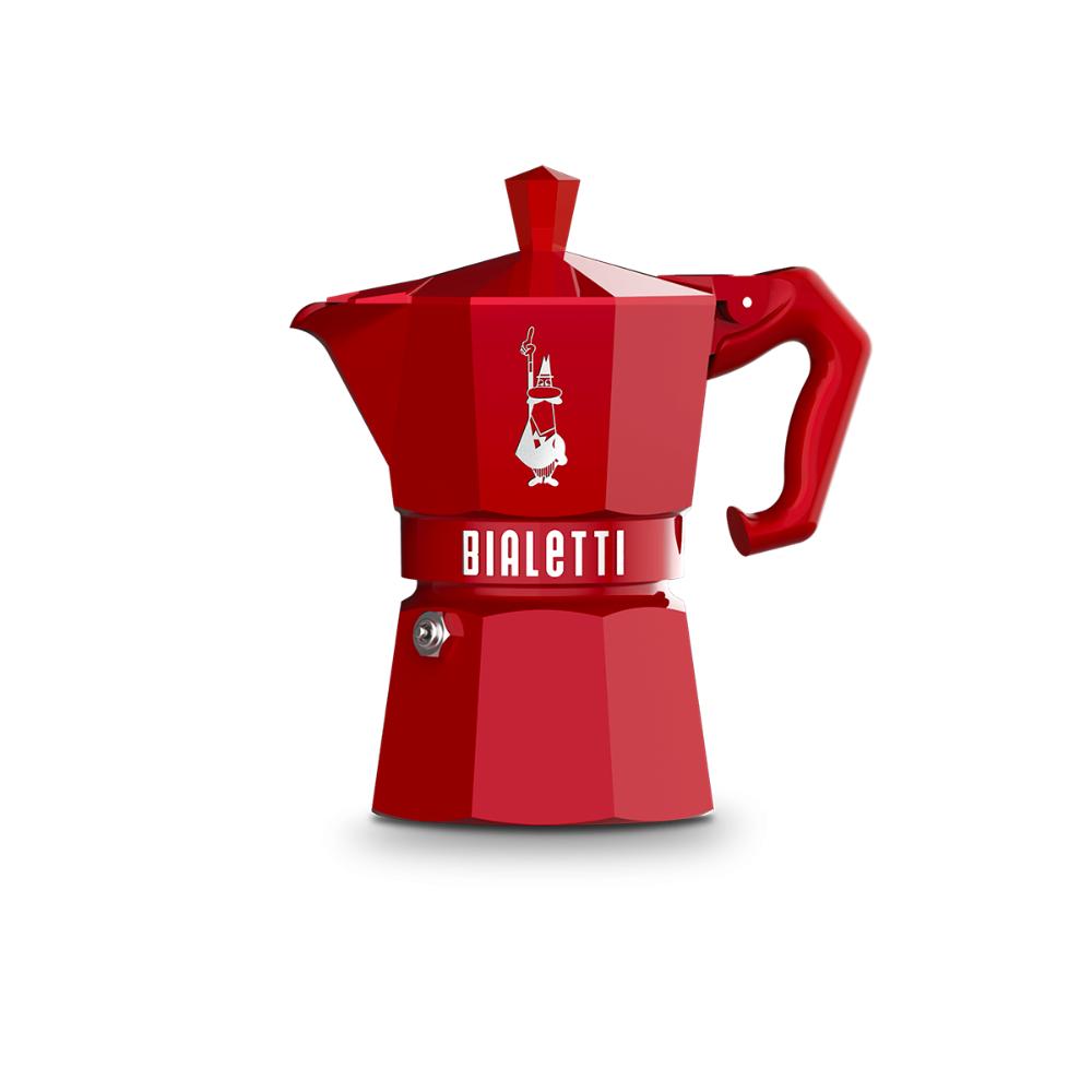BIALETTI Exclusive Red Moka Coffee Maker 6 Cups Red Aluminium