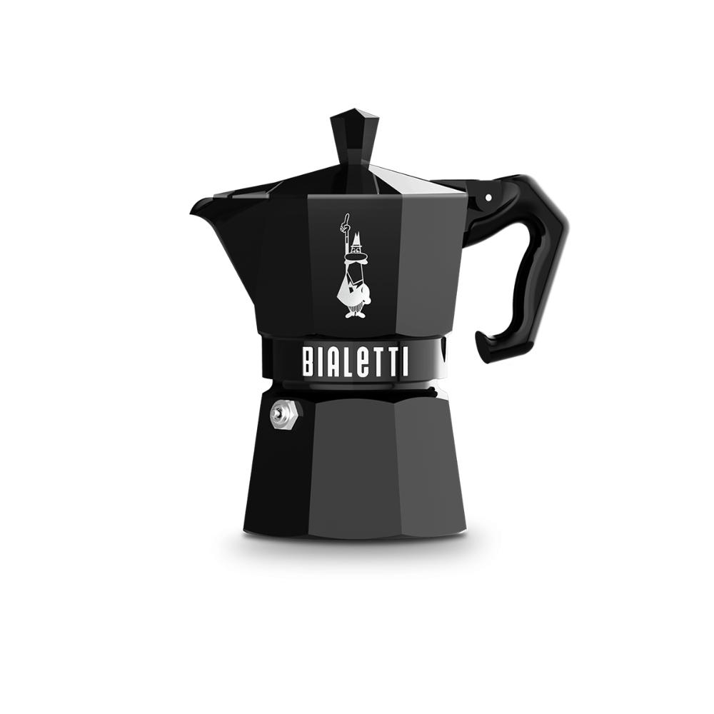 BIALETTI Caffettiera Moka Exclusive Black 3 Tazze Alluminio Nero