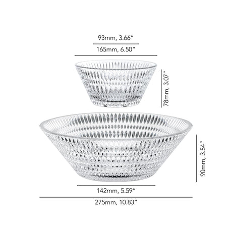 NACHTMANN Ethno Set 3 Ciotole Coppe Insalatiere 16,5/27,5cm Cristallo