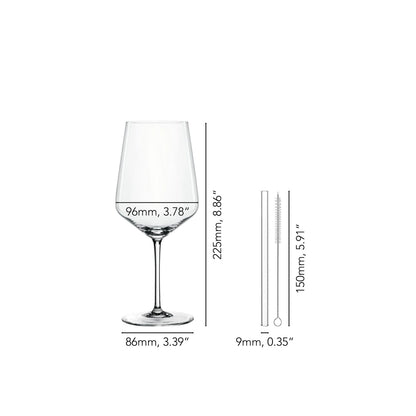 NACHTMANN Set 4 Calici Bicchieri da Spritz Cocktail Cristallo 640ml con 4 Cannucce in Vetro