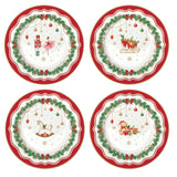 EASY LIFE Magie de Noel Piatto Dolce Natalizio Set 4 Pezzi 19cm Porcellana