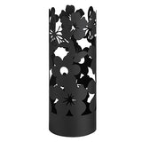 MONTEMAGGI Cylindrical Umbrella Stand Flowers Metal 49cm Black