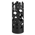 MONTEMAGGI Portaombrelli Cilindrico Flowers Metallo 49cm Nero