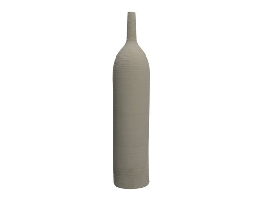 RITUALI DOMESTICI -Graffio Vaso Bottiglia Ceramica Tortora 10xh42cm