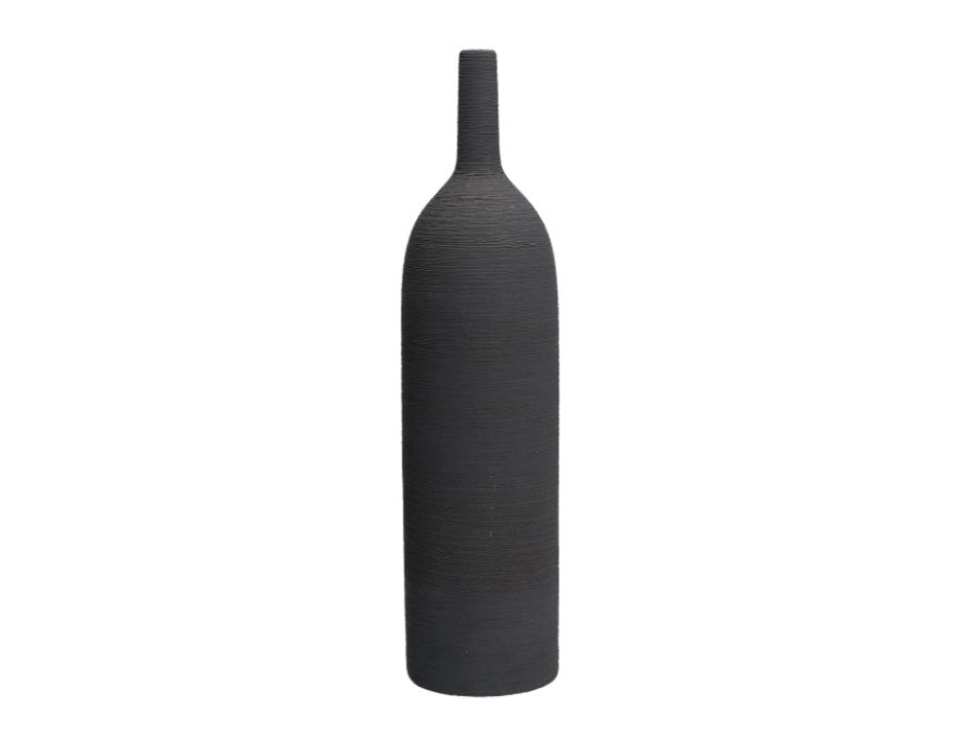 RITUALI DOMESTICI - Graffio Vaso Bottiglia Ceramica Grigio 8xh33cm