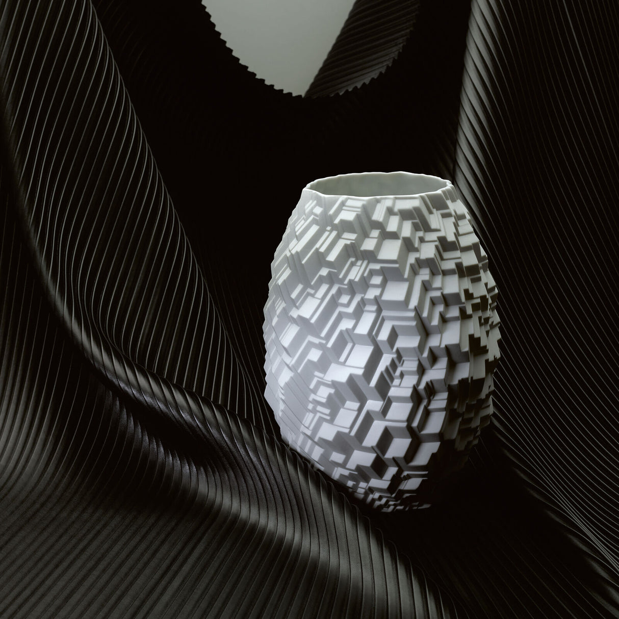 ROSENTHAL Phi City Vaso da Fiori Bianco 22x29cm Porcellana