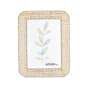 Portafoto TiGuardo Rituali Domestici in resina bianca e oro 13x18 cm