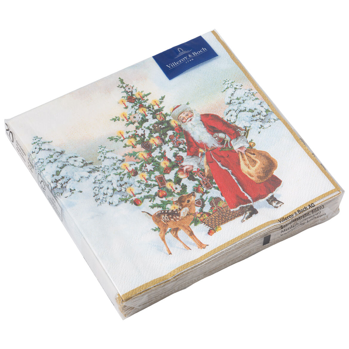 VILLEROY &amp; BOCH Winter Specials Tovagliolo Babbo Natale e Abete Piccolo 25x25cm 20 Pezzi