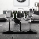 VILLEROY & BOCH Manufacture Rock Set 12 Pezzi Bicchieri Calici in Cristallo con Gambo e Fondo Nero