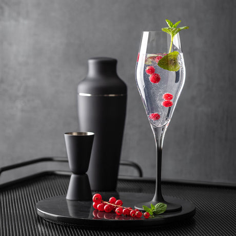 VILLEROY & BOCH Manufacture Rock Set 12 Pezzi Bicchieri Calici in Cristallo con Gambo e Fondo Nero