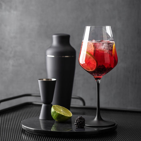 VILLEROY & BOCH Manufacture Rock Set 12 Pezzi Bicchieri Calici in Cristallo con Gambo e Fondo Nero