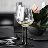 VILLEROY & BOCH Manufacture Rock Set 12 Pezzi Bicchieri Calici in Cristallo con Gambo e Fondo Nero