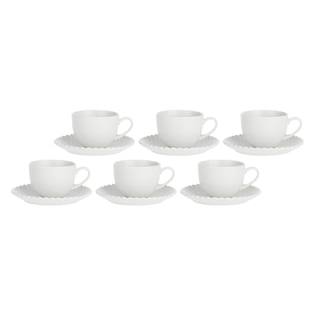 LA PORCELLANA BIANCA Momenti Tazza Tè The con Piattino Set 6 Pezzi 220ml Bianco