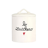 SIMPLE DAY Baratto Contenitore Zucchero Lo Zucchero 12x17cm Gres Bianco