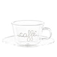 SIMPLE DAY Tazza Caffè con Piattino Set 2 Pezzi 100ml Vetro