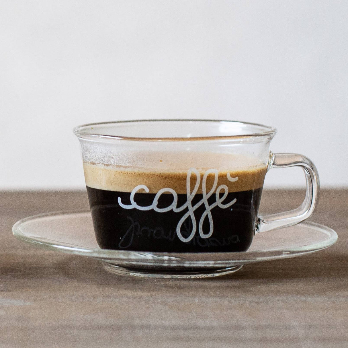 SIMPLE DAY Tazza Caffè con Piattino Set 2 Pezzi 100ml Vetro