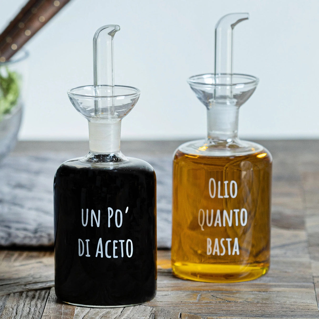 SIMPLE DAY Set of 2 Oil and Vinegar Bottles Cruet Vinegar 250ml Glass
