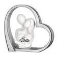 Scultura coppia cuore Bongelli Preziosi in metallo argentato 14x14 cm